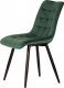 Jídelní židle, potah v zeleném sametu, kovové podnoží v černé práškové barvě CT-384 GRN4