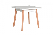 OSTENA 1 (OSLO 1) jídelní stůl čtverec- deska i RÁM lamino Bílá (borovice andersen)/ nohy buk přírodní - kolekce "DRE" (K150-E)