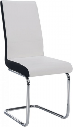 Pohupovací jídelní židle NEANA ekokůže bílá/černá/chrom