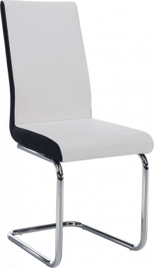 Pohupovací jídelní židle NEANA ekokůže bílá/černá/chrom