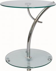 Kulatý konferenční stolek MUNA, kov/sklo