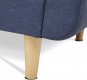 Trojmístná sedačka s mobilním taburetem, potah modrá látka, dřevěné bukové nohy ASB-017 BLUE