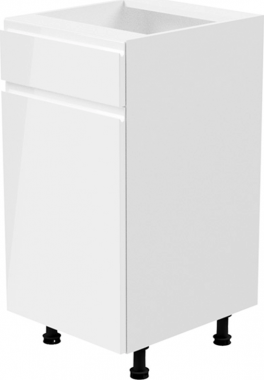 Spodní kuchyňská skříňka AURORA D40S1, levá, bílá lesk