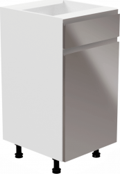 Spodní kuchyňská skříňka AURORA D40S1, pravá, bílá/šedá lesk