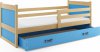 Dětská postel Riky 90x200 s úložným prostorem, borovice/grafit