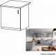 Spodní kuchyňská skříňka LAYLA D601F, levá, šedá mat/bílá