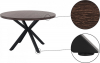 Kulatý jídelní stůl MEDOR, tmavý dub/černý kov