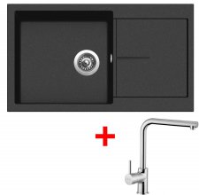 Dřez s odkapem Sinks INFINITY 860 Metalblack+baterie ELKA - IN86074ELCL