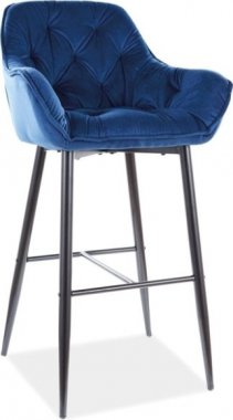 Barová židle BERI velvet granátově modrá/černý kov