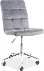 Q-020 - VELVET - kancelářská židle - látka šedá Bluvel 14 (OBRQ020VSZ=1balík)Nosnost 100kg(S) (K150-E)
