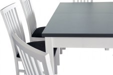 MADONA 1 - jídelní stůl rozkládací, lamino Grafit/nohy+sokl Bílá (MODENA 1) kolekce "DRE" (K150-E)