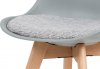 Jídelní židle CT-722 GREY, šedý plast, šedá tkanina, masiv natural