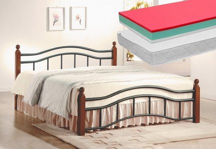 Kovová postel CALABRIA 180x200 + 2 ks matrace LITERA 90