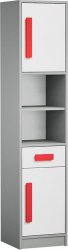 Dětská skříňka GYT 4, antracit/bílá/červená