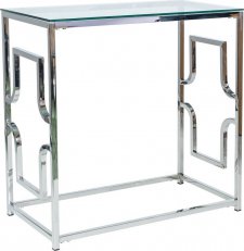 Odkládací konzolový stolek VERSACE C nerez/sklo