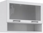 Horní kuchyňská skříňka IRMA KL80-1W+P výklopná, bílá/sklo