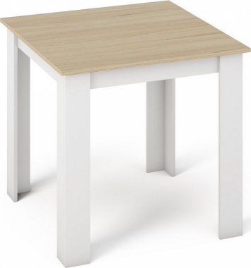 Jídelní stůl MANGA 80x80, dub sonoma/bílá