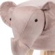 Taburet - slon, potah starorůžová látka v dekoru vintage kůže, nohy kaučukovník LA2010