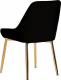 Jídelní židle, černá Velvet látka/gold chrom-zlatý, PERLIA