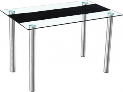 Jídelní stůl ESTER, skleněný, černá sklo/ocel