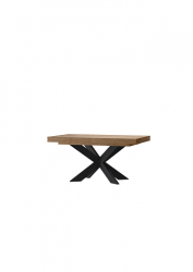 KALIMOS 39- Jídelní stůl rozkládací, dřevo MASIV -DUBOVÁ DÝHA dub rustical olejovaný/ nohy kov, (COZY 39)(SZ)(K150)NOVINKA