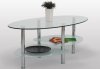 Oválný konferenční stolek SANY, chrom/sklo