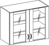 Horní kuchyňská skříňka CHAMONIX II W80W, 2-dveřová, dub ferrara/sklo