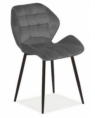 Jídelní židle HULK VELVET šedá/černá kov