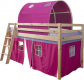 Patrová postel INDIGO 90x200 se zvýšeným lůžkem, přírodní/růžová