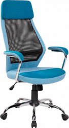 Q-336 - kancelářská židle - látka modrá/ černá (OBRQ336N) Nosnost 120kg (1 balík)(S) (K150-Z)