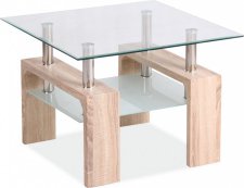 Konferenční stolek LISA D, dub sonoma/sklo