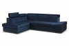 Rohová sedací souprava MAIK rozkládací s úložným prostorem, levá, tmavě modrá Monolith 77