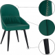 Designová jídelní židle KALINA, ekokůže zelená/černý kov