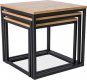 Konferenční stolek TRIO set 3 kusů, dub/černý kov