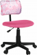 Otočná židle, růžová / vzor / černá, PERCY