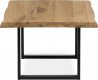 Stůl konferenční 110x70 cm, masiv dub, přírodní hrana, kovová noha "U" 6x2 cm KS-F110U DUB