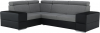 Rohová sedací souprava MONAKO ROH MALÝ, rozkládací s úložným prostorem, levá, černá/světle šedá