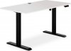 Kancelářský polohovací stůl s elektricky nastavitelnou výší pracovní desky. Bílá deska. Kovové podnoží v černé barvě. LT-W140 WT