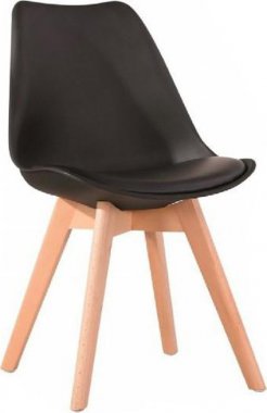 Plastová jídelní židle BALI NEW, černá/buk