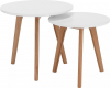 Kulatý konferenční stolek MALTO NEW, set 2 kusů, bílá/buk