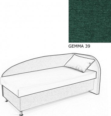 Čalouněná postel AVA NAVI, s úložným prostorem, 90x200, pravá, GEMMA 39