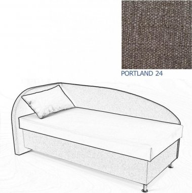 Čalouněná postel AVA NAVI, s úložným prostorem, 90x200, levá, PORTLAND 24