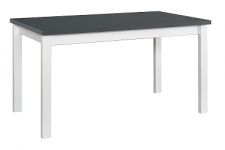 ALBATROS 4 (ALBA 4) jídelní stůl rozkládací - lamino Grafitová/ nohy+sokl Bílá - kolekce "DRE" (K150-E)