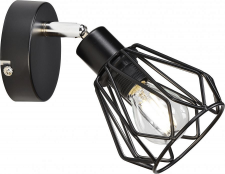 Nástěnná lampa, černá/kov, OKIRA TYP 2