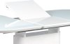 Rozkládací jídelní stůl AT-4020 WT, bílá lesk/sklo/nerez