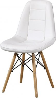 Jídelní židle VERDI II, ekokůžu bílá/přírodní