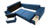 Rohová sedací souprava ALVIN rozkládací s úložným prostorem, levá, tmavě modrá Monolith 77