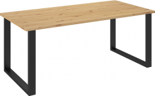 LOFT - Jídelní stůl š. 185 x 75 x 90, lamino Dub artisan/ černý kov (IMPERIAL) "LP" (K150-Z)