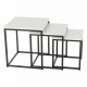 Konferenční stolek KASTLER TYP 3, set 3 kusů, bílá matná/černá