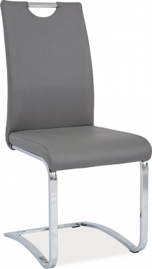 H-790 - jídelní židle eco kůže Šedá/ nohy chrom (H790S) kolekce "S" (K150-Z)
